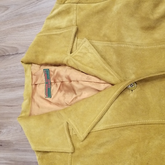 Katharine Hamnett Denim Lined 3 Button Suede Jacket Vintage 90s Women's - Picture 3 of 12